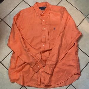 Orange long sleeve polo